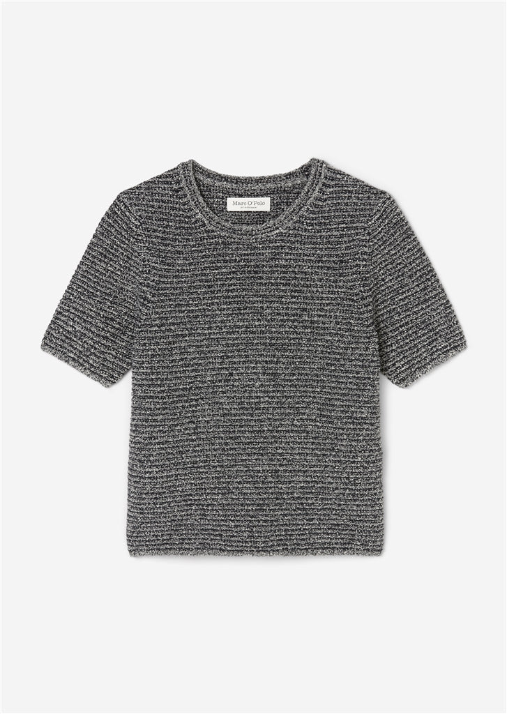 Marc O'Polo Short sleeve sweater slim with melange effect