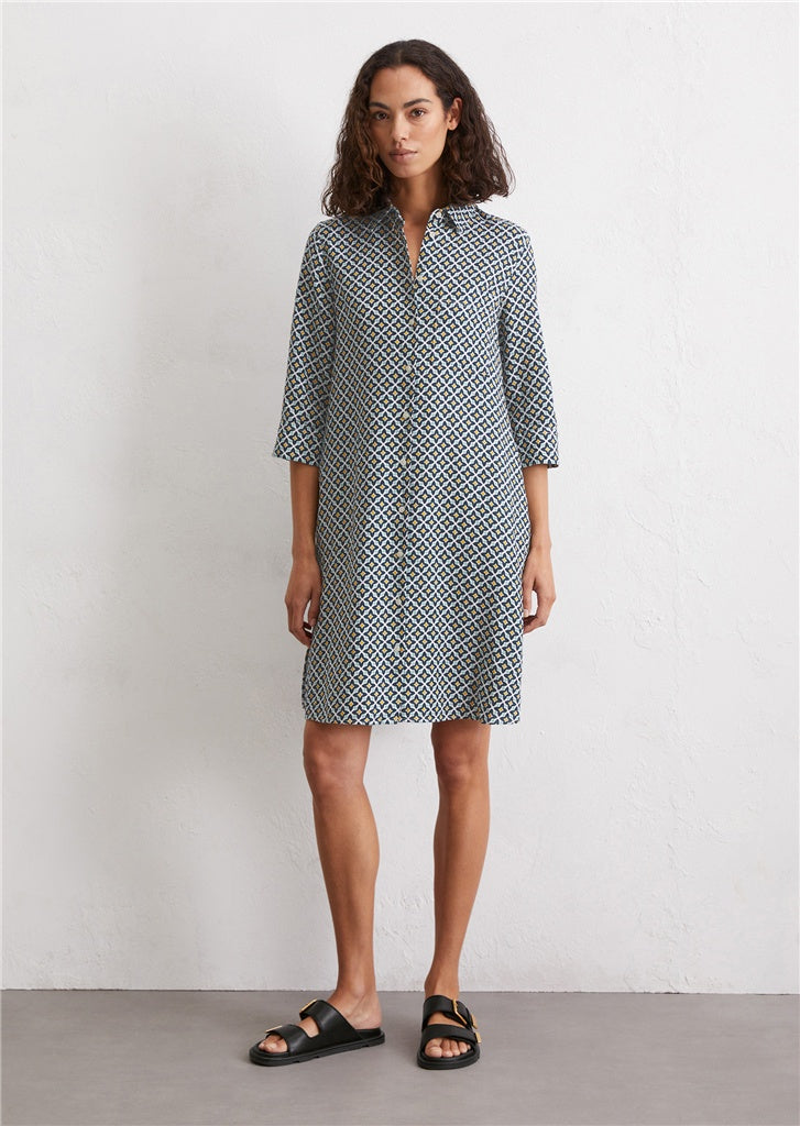 Marc O'Polo Relaxed linen dress with print pattern
