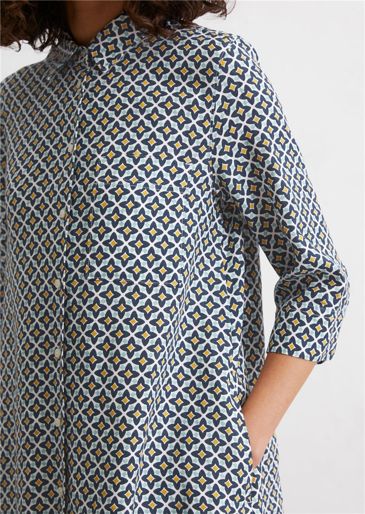 Marc O'Polo Relaxed linen dress with print pattern