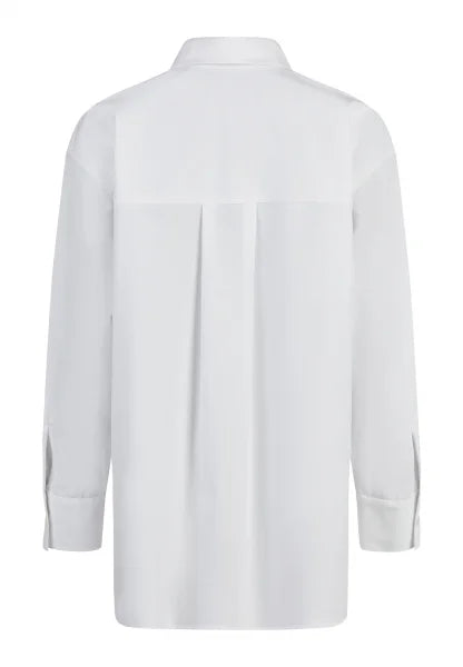 Marc Aurel Oversized poplin shirt with decorative ribbon