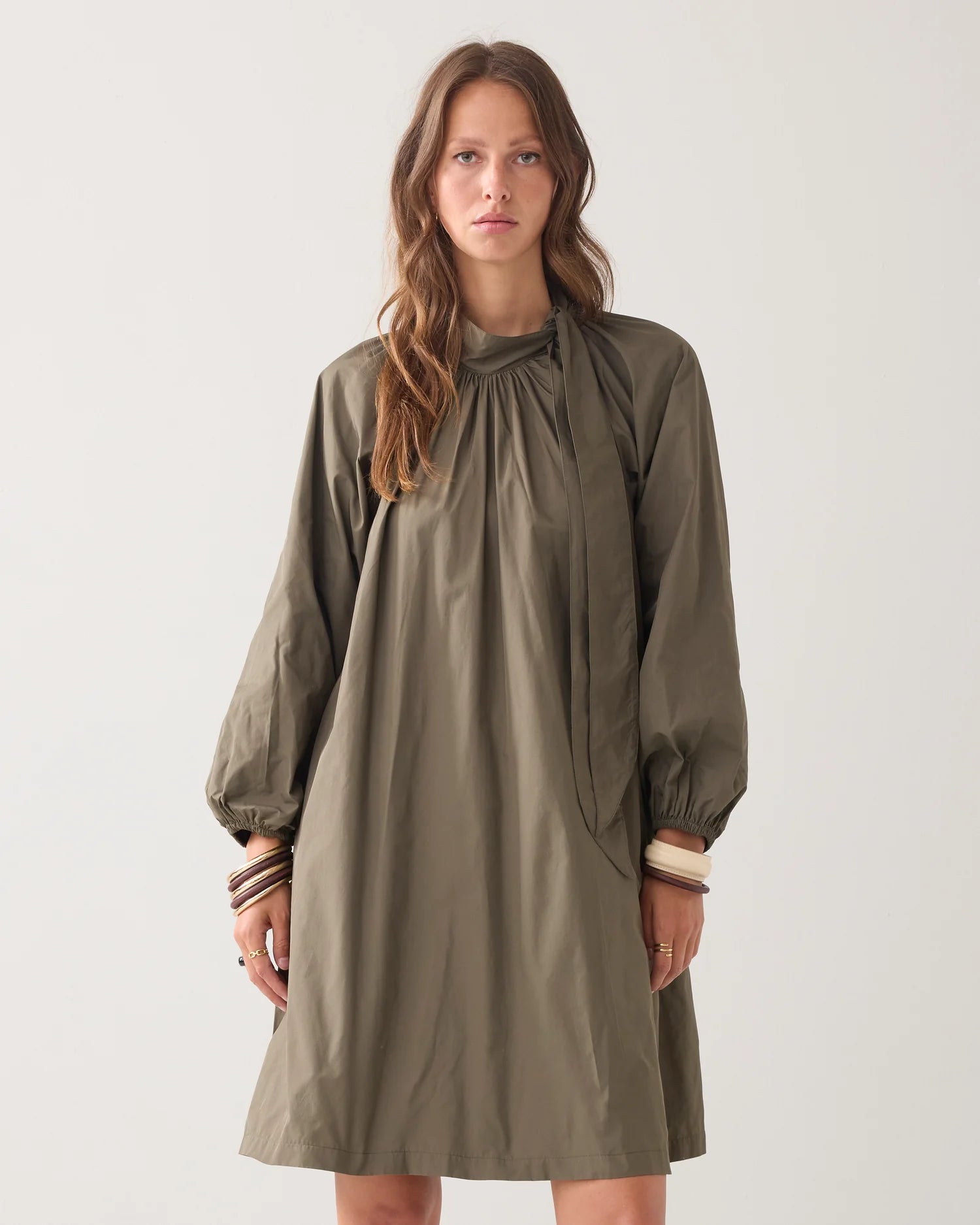 Summum A-line taffeta dress cameo