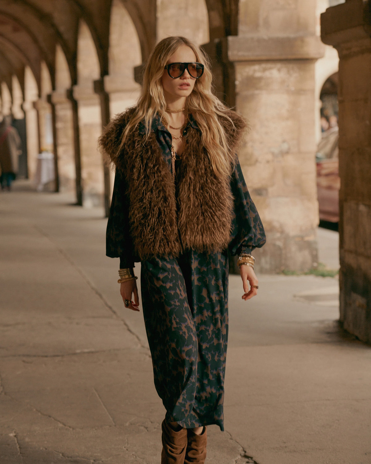 Summum Camouflage-print dress
