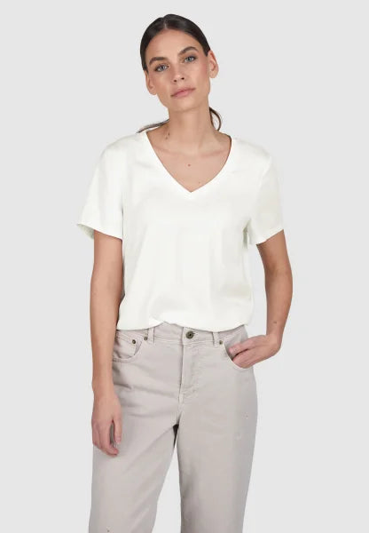 Marc Aurel Satin V-neck top