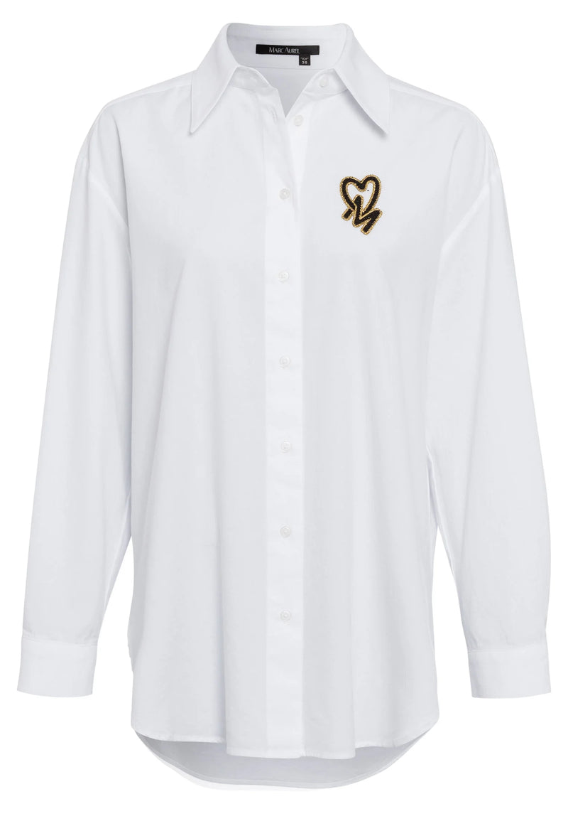 Marc Aurel Oxford shirt with decorative badge