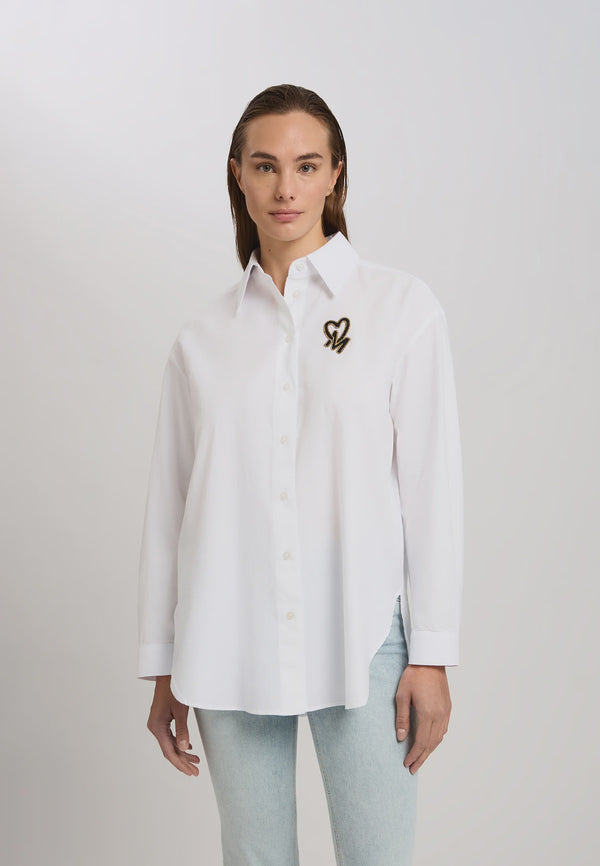 Marc Aurel Oxford shirt with decorative badge