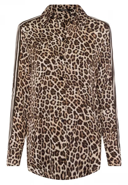 Marc Aurel Shirt with leopard print and stripes