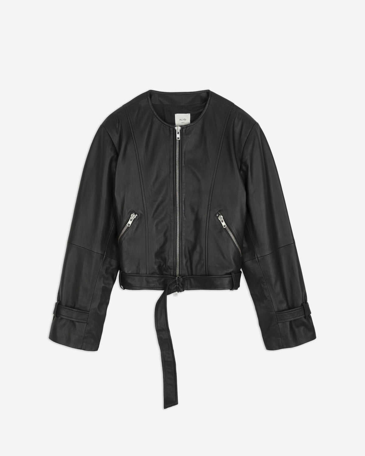 ALYSI LEATHER BIKER JACKET