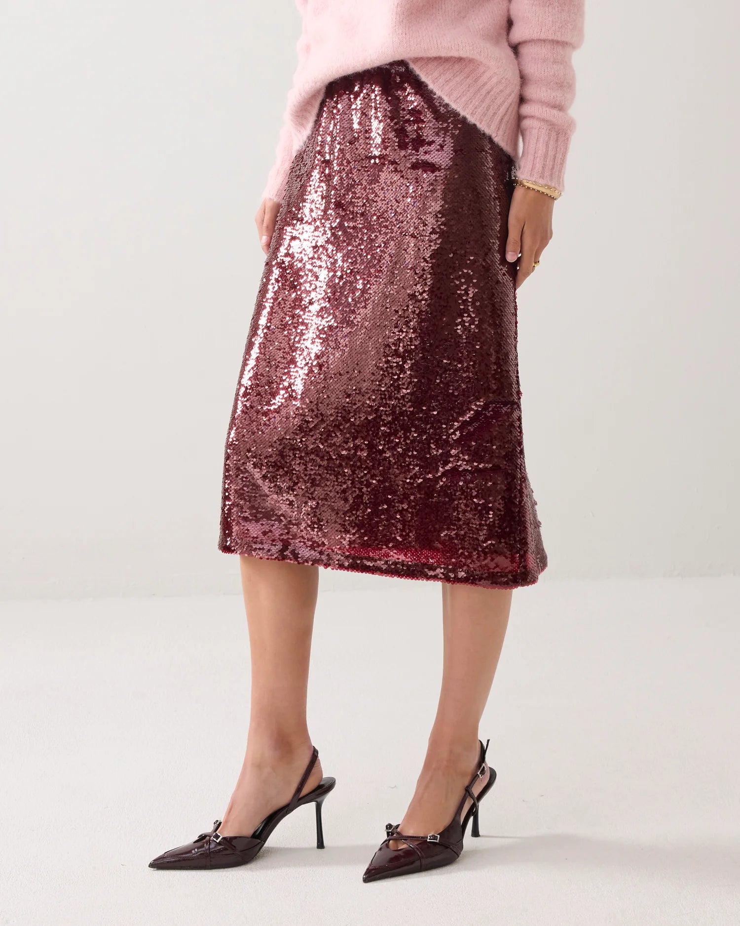 Summum Midi skirt in sequin fabric