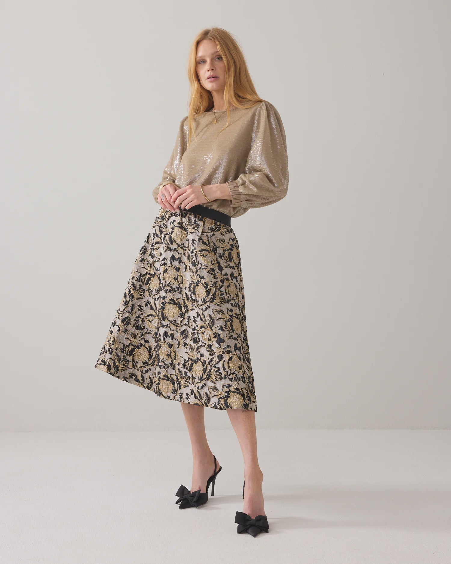 Summum Fancy A-line skirt in jacquard fabric