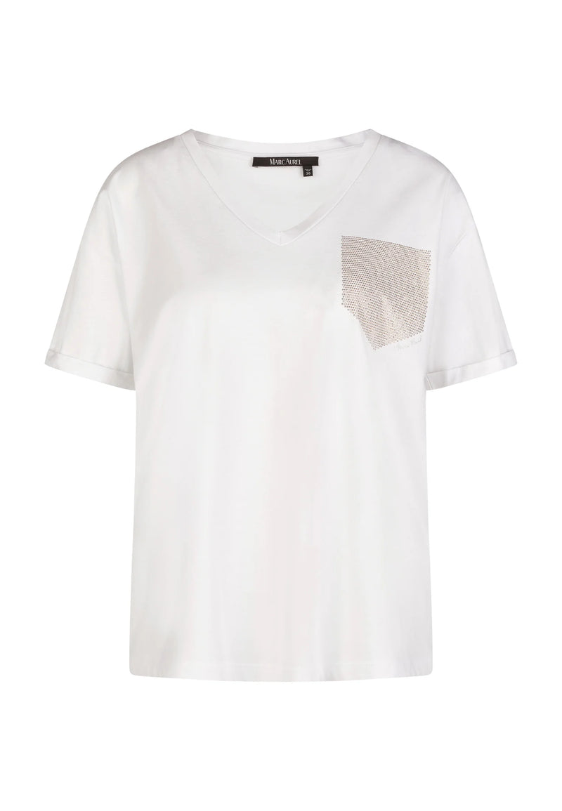 Marc Aurel T-shirt w rhinestone appliqué