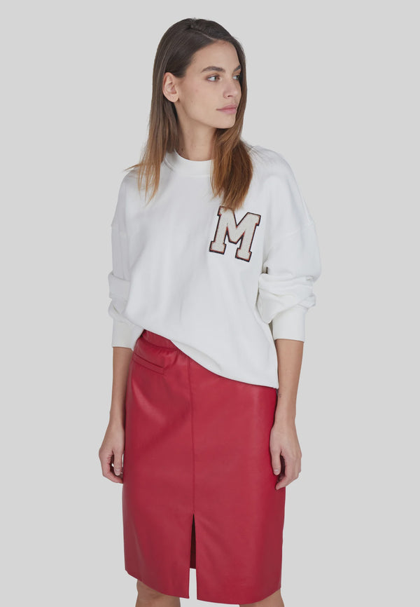 Marc Aurel Sweatshirt with terry cloth appliqué