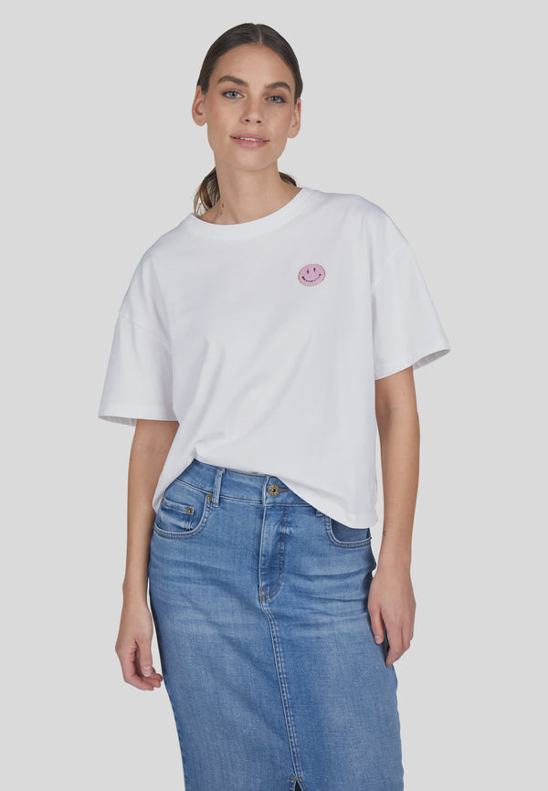 Marc Aurel Cropped shirt with smiley application