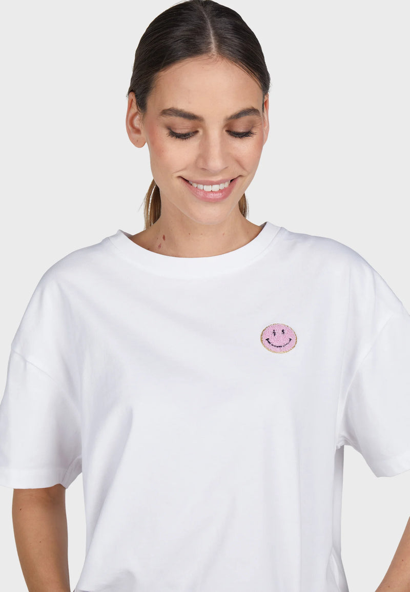 Marc Aurel Cropped shirt with smiley application