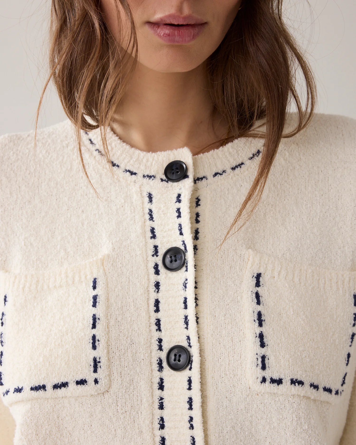 Summum Short cotton-blend cardigan