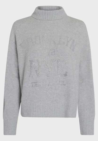 Marc Aurel Turtleneck sweater with rhinestone appliqué