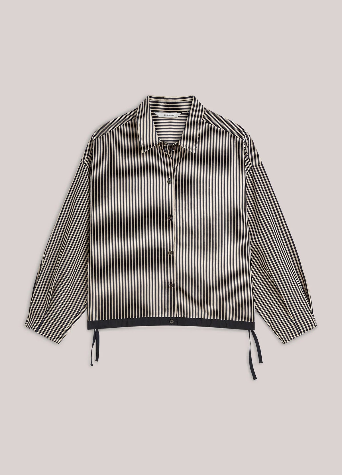Summum Striped blouse with drawstring