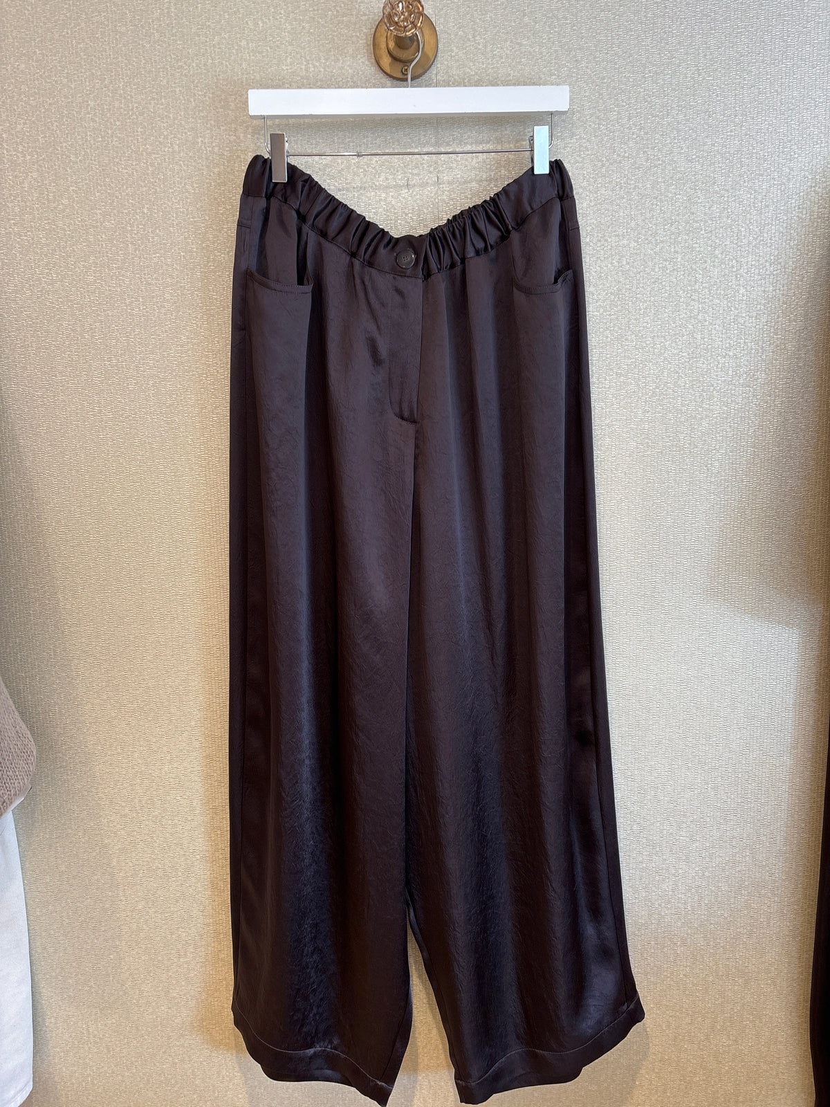 ALYSI WIDE-LEG SATIN TROUSERS