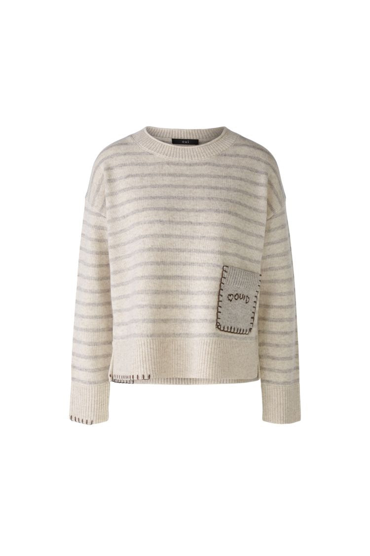 OUI Striped Jumper with Patch Pocket