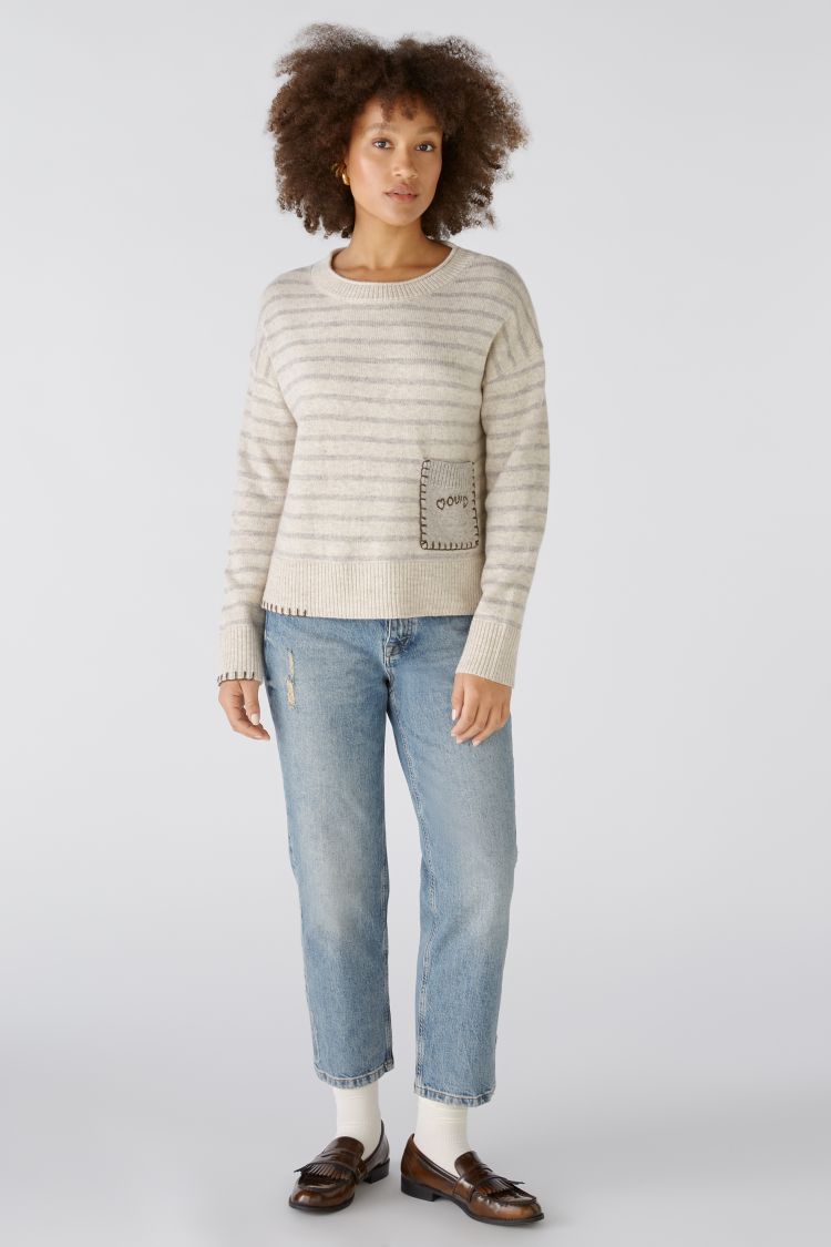 OUI Striped Jumper with Patch Pocket