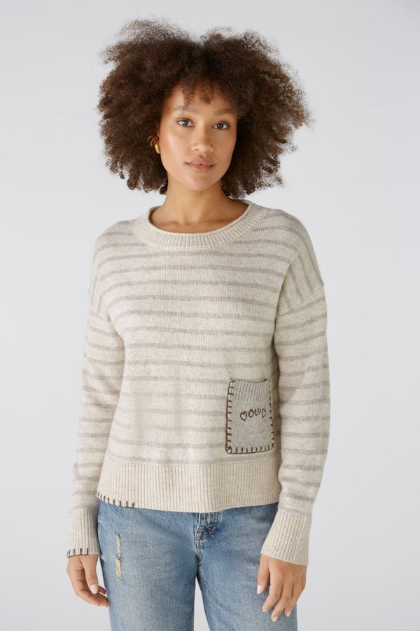 OUI Striped Jumper with Patch Pocket