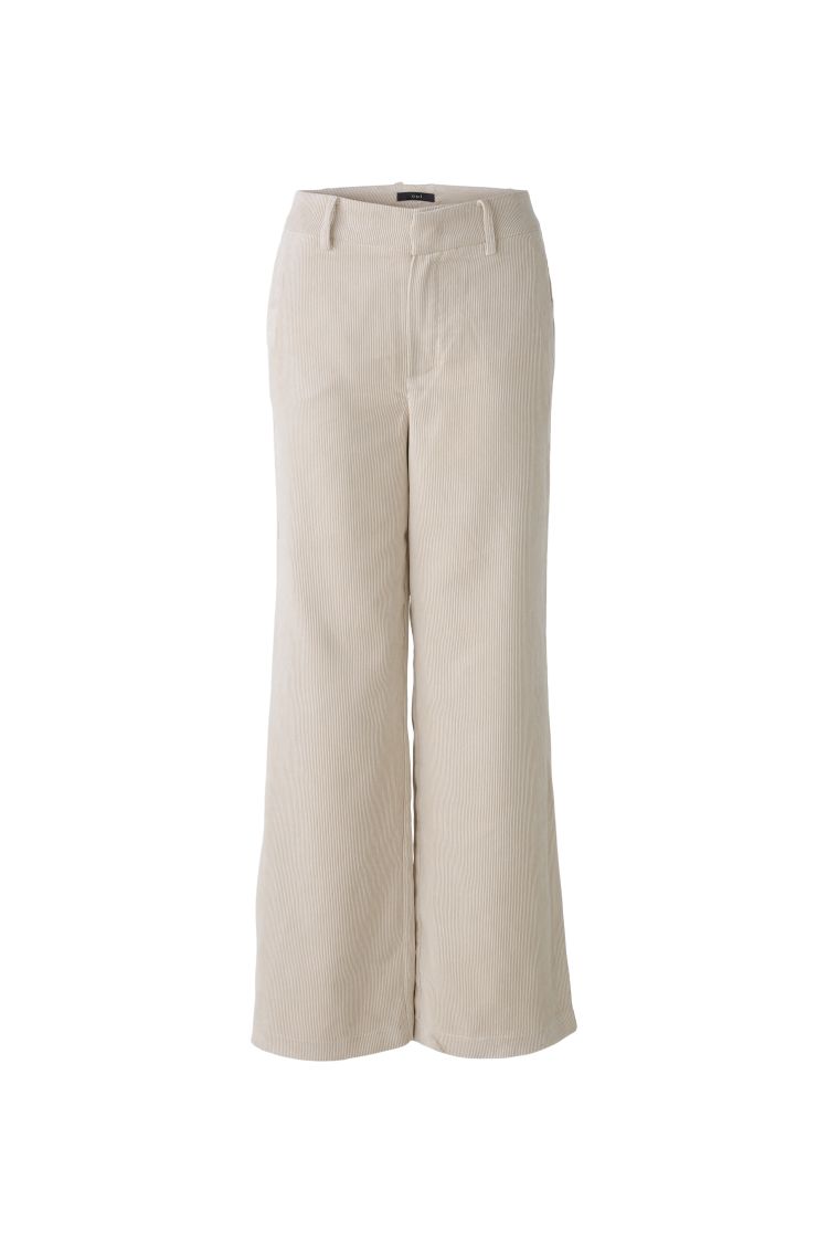 OUI Corduroy trousers straight leg, mid waist, long