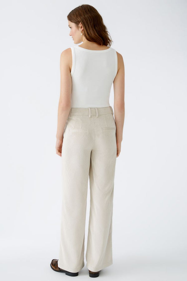 OUI Corduroy trousers straight leg, mid waist, long