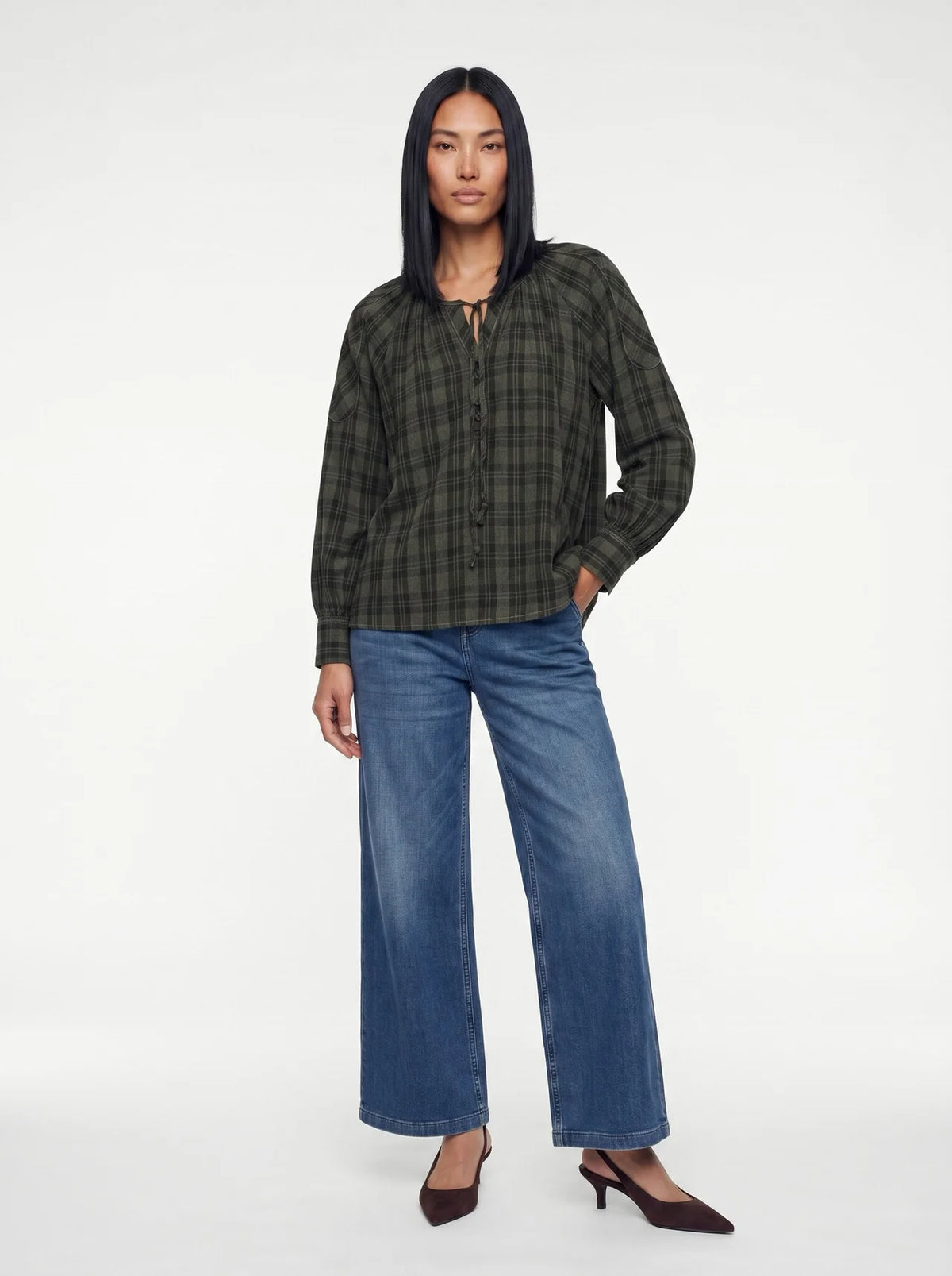 HEYANNO Che Check Blouse
