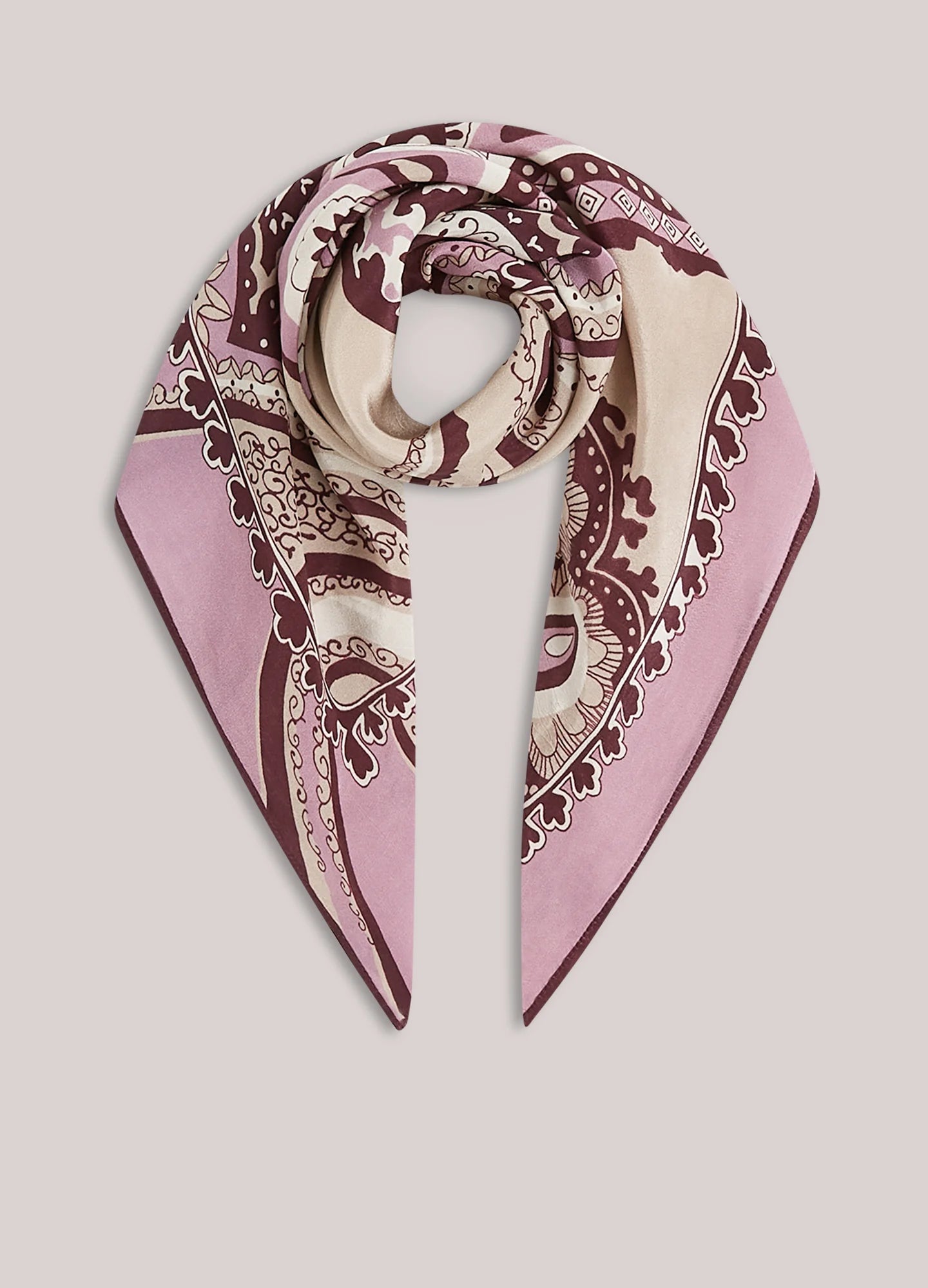 Summum Satin scarf with paisley print