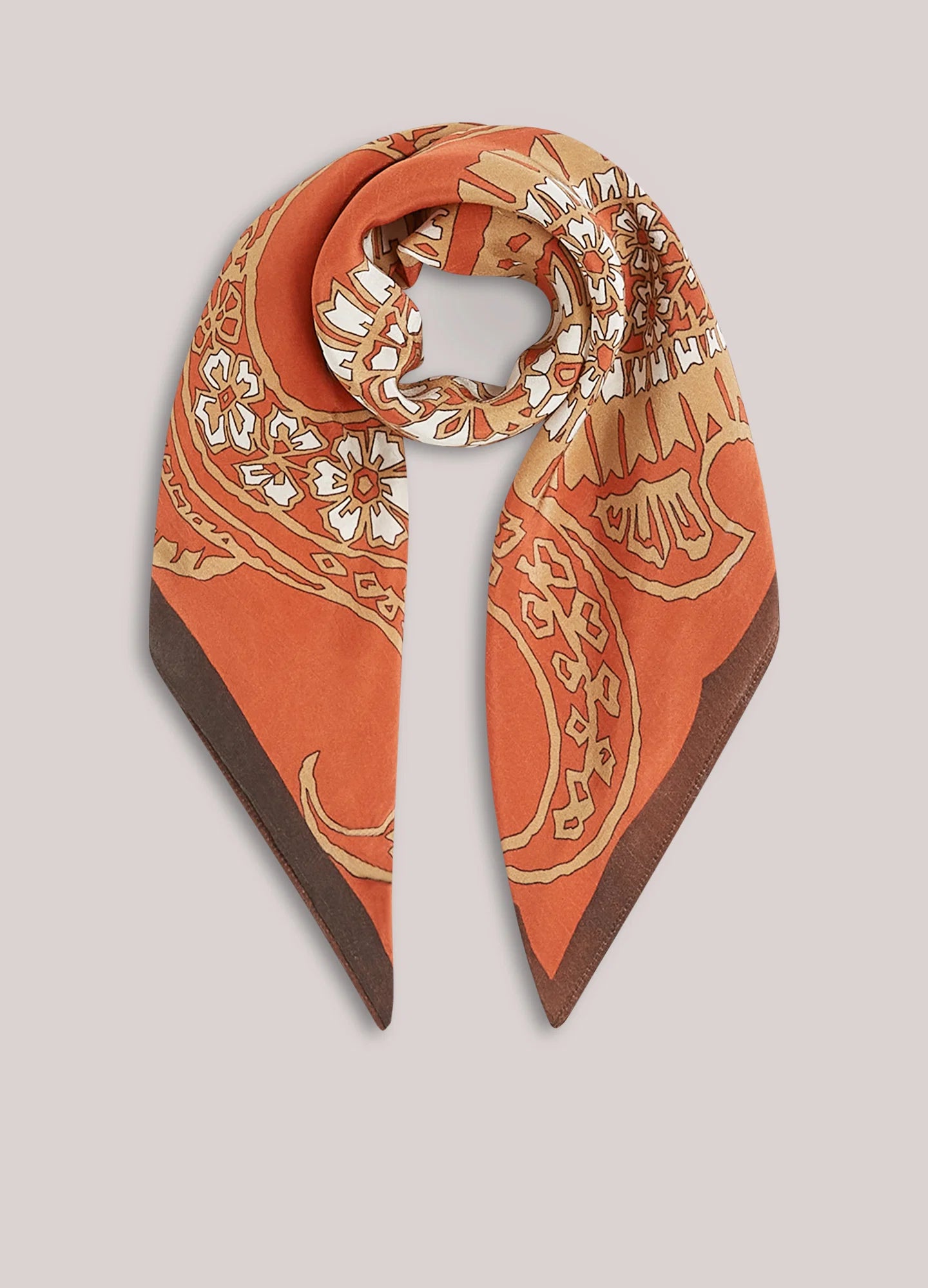 Summum Satin scarf with paisley print