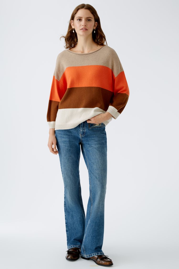 OUI Pullover with viscose and cotton