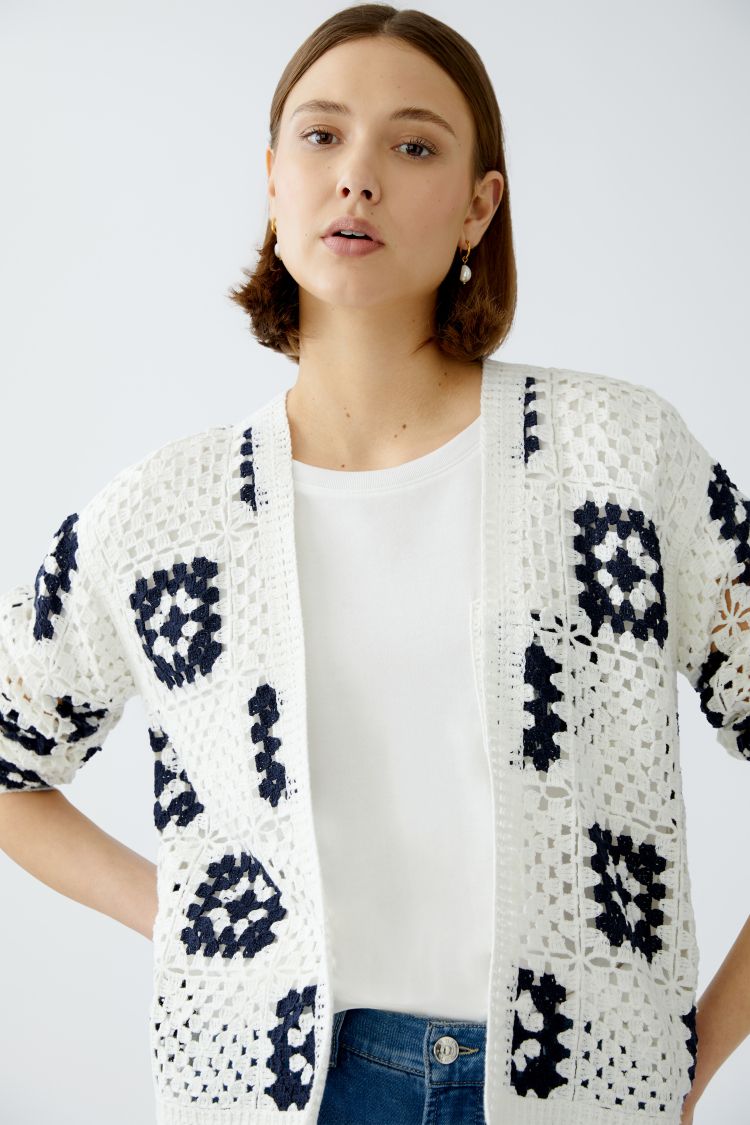 OUI Cardigan - white blue