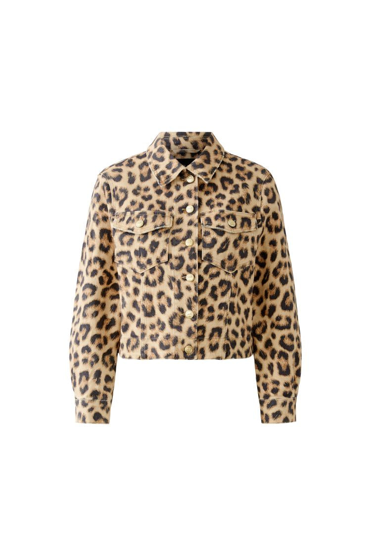 OUI Leopard Print Denim jacket