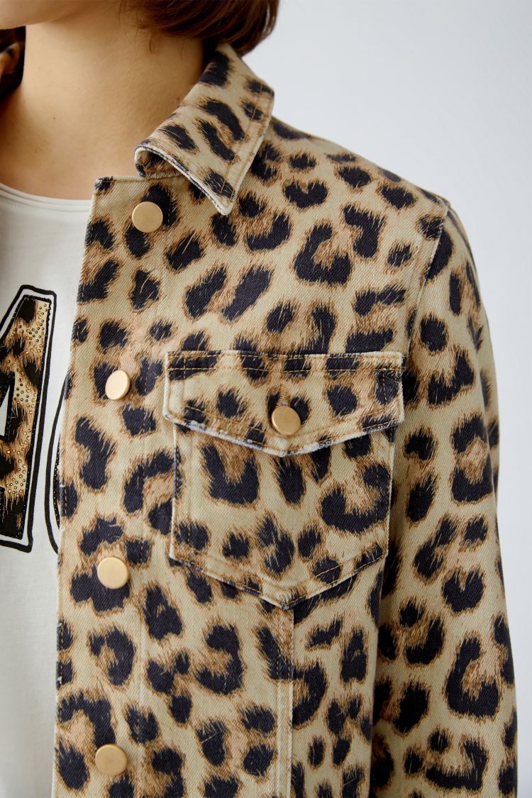 OUI Leopard Print Denim jacket