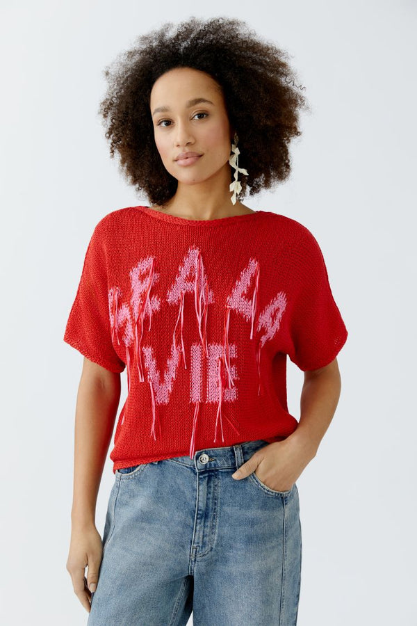 OUI Pullover - red rose