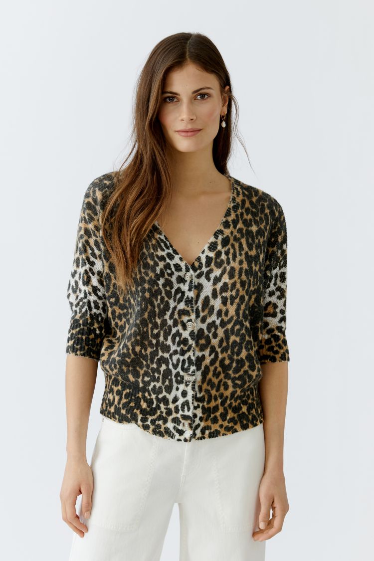 OUI Cardigan - dark camel black