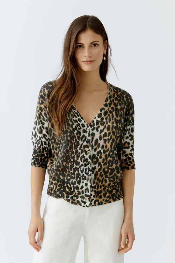 OUI Cardigan - dark camel black