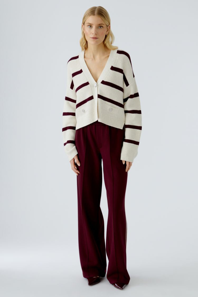 OUI cardigan with knitted stripes