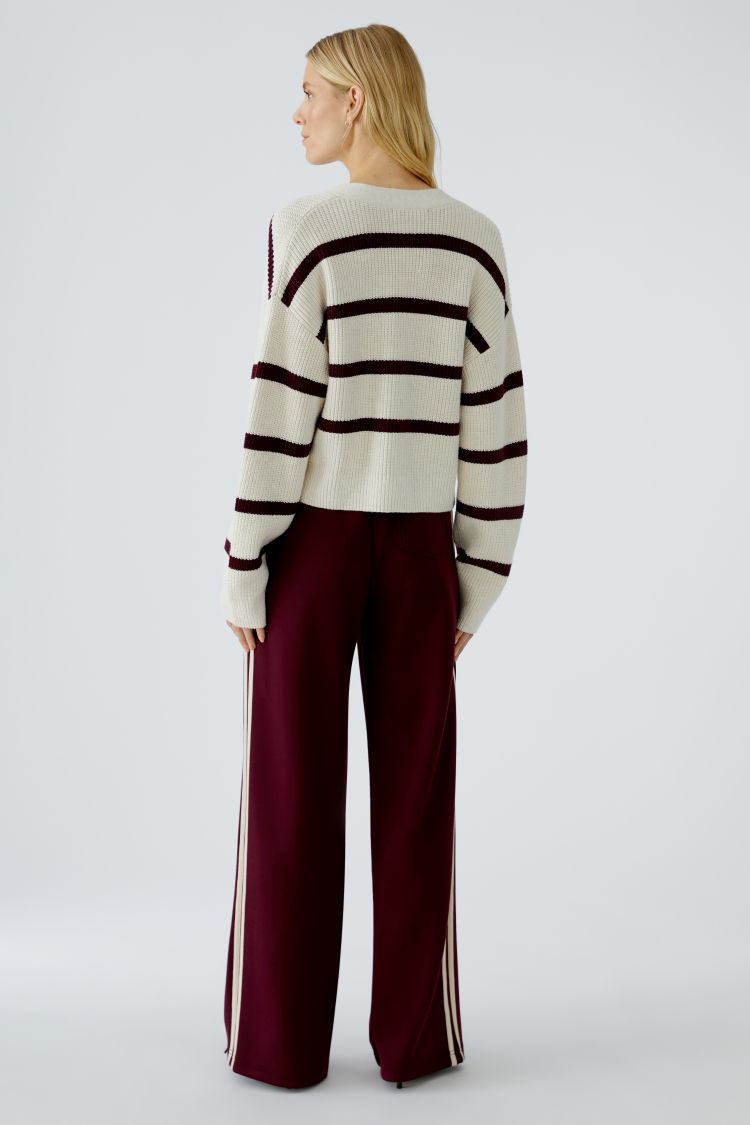 OUI cardigan with knitted stripes