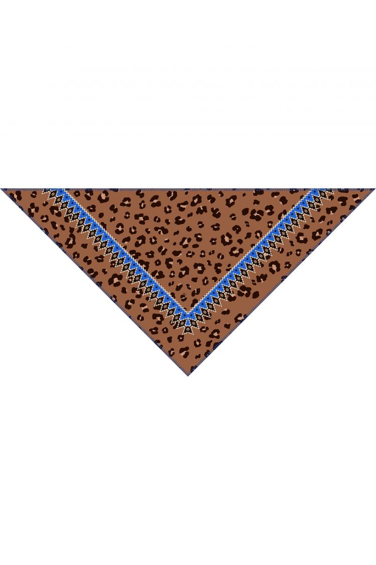 OUI Triangular scarf - dark camel blue