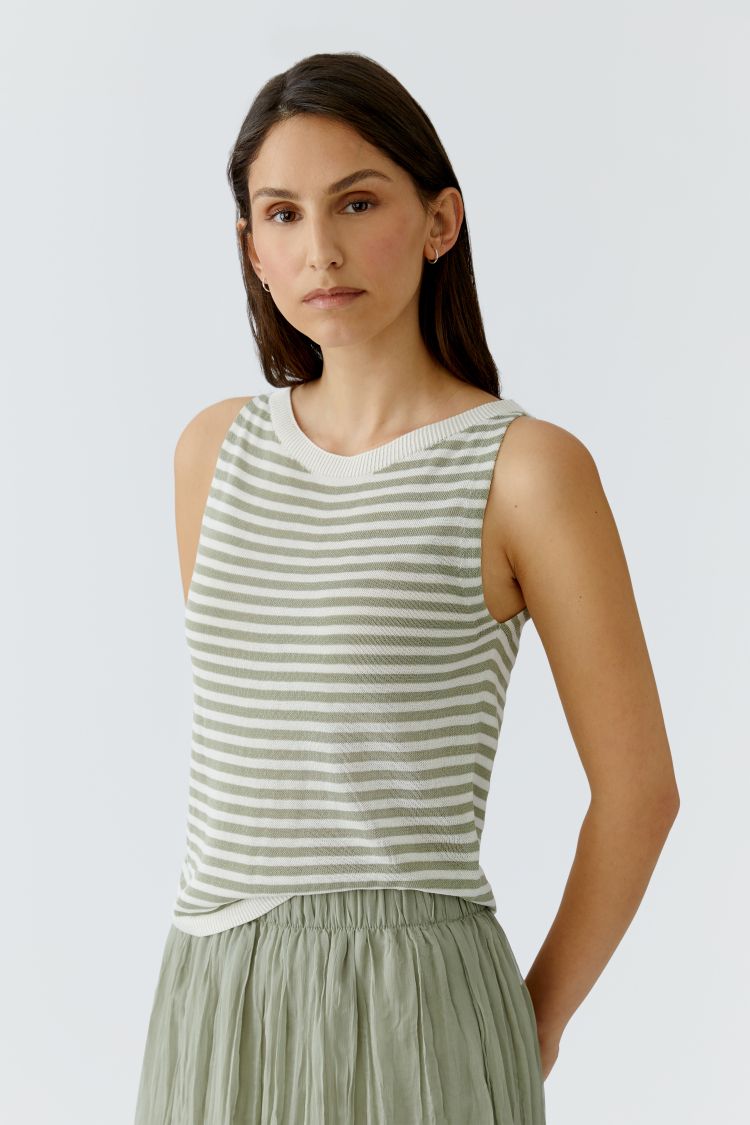OUI Knitted top - white green
