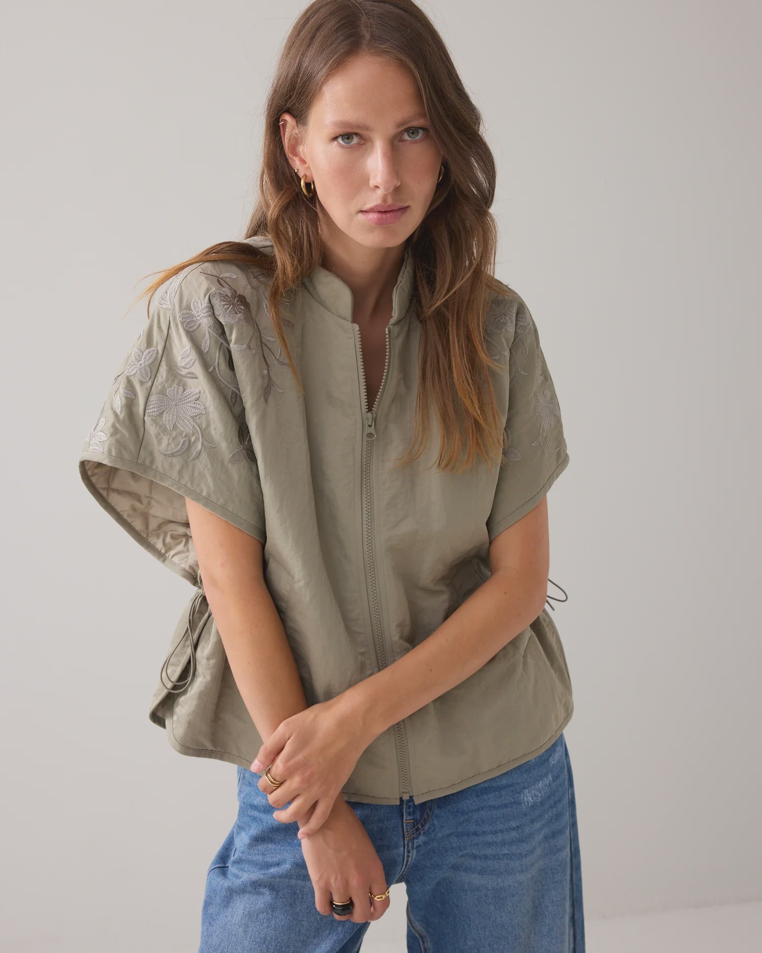 Summum Embroidered gilet with embroidery