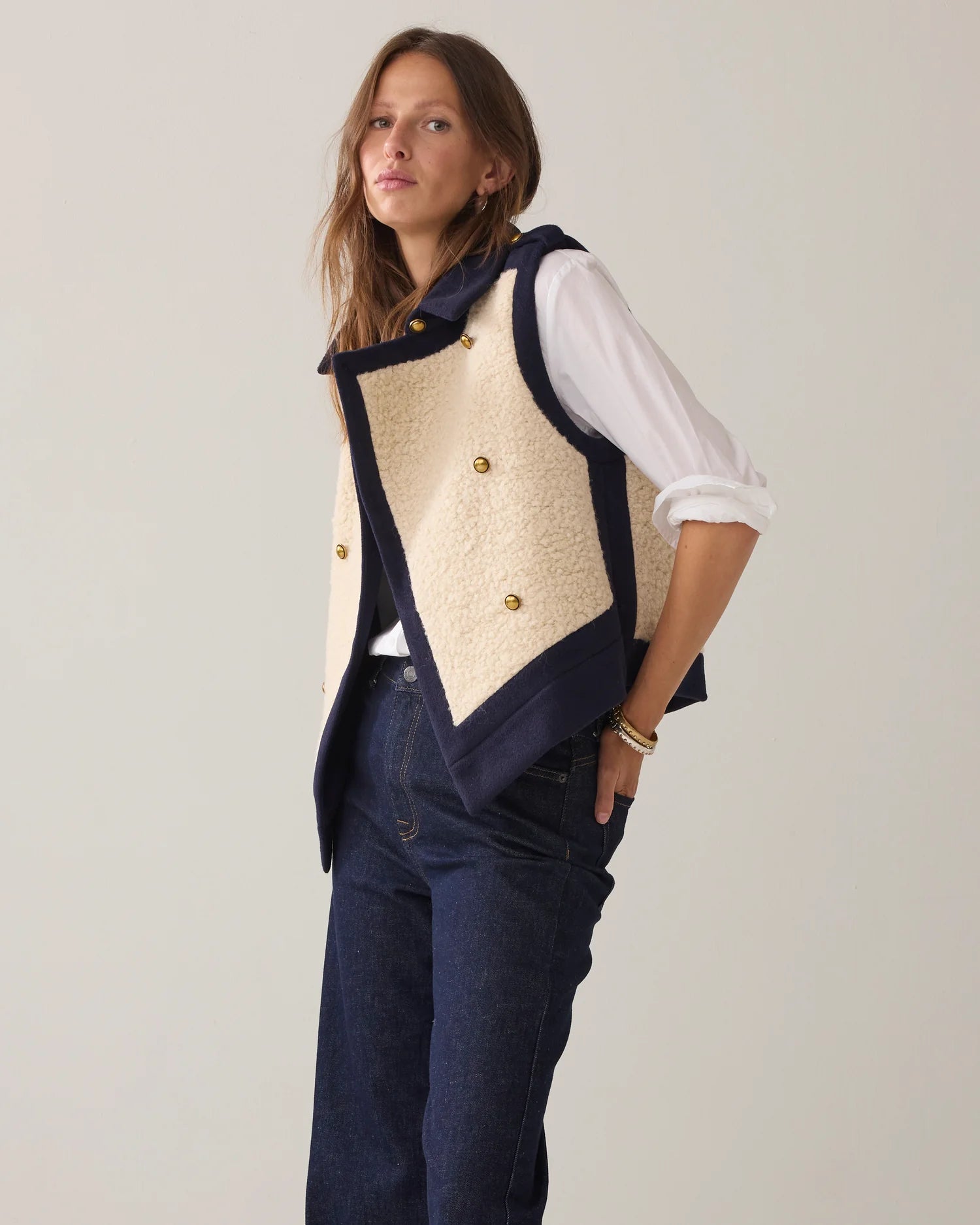 Summum Gilet in bouclé blend with wool