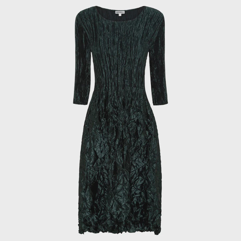 ALQUEMA 3/4 Sleeve Smash Pocket Dress Metallic Forest