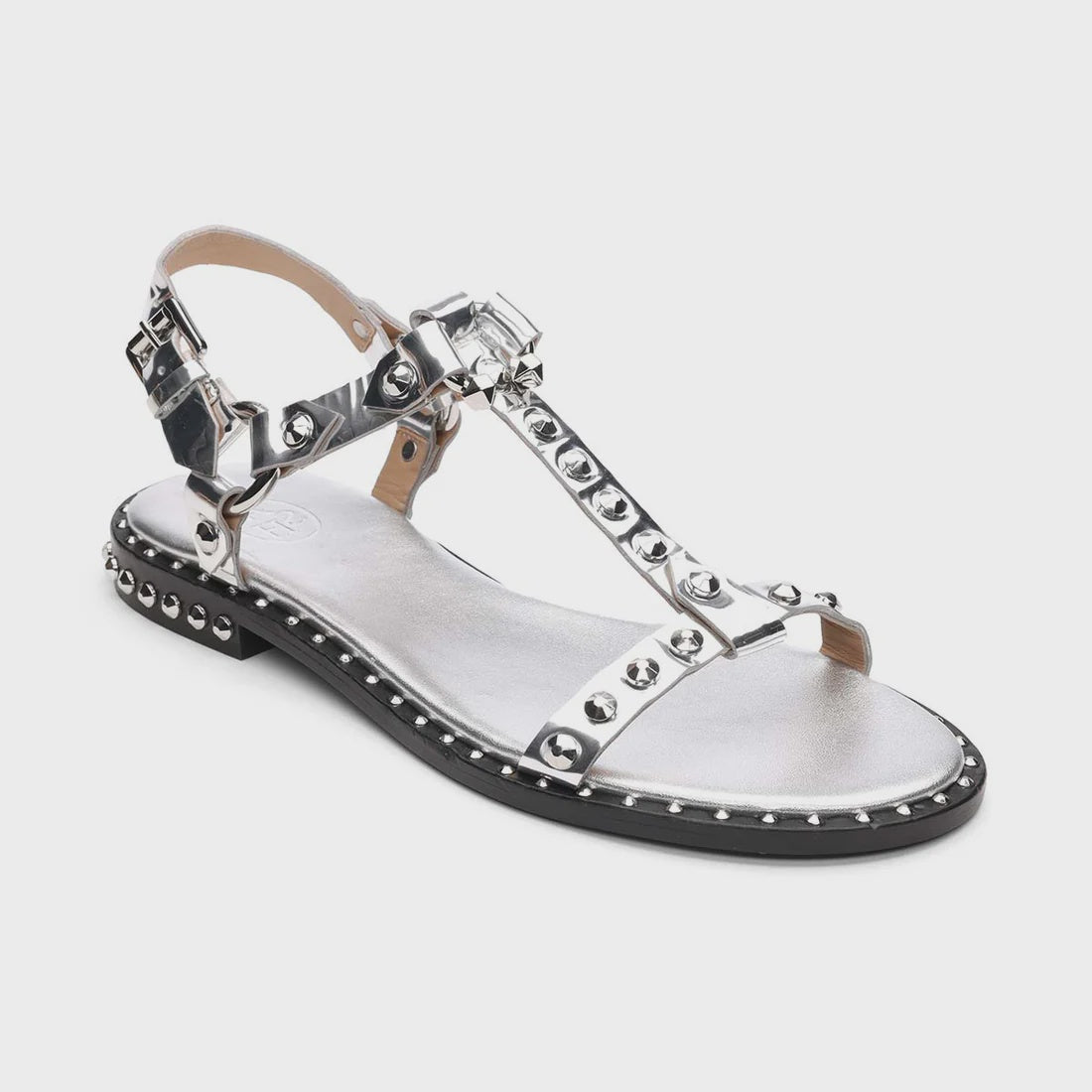 ASH Patsy Metallic Studded Flat Sandal