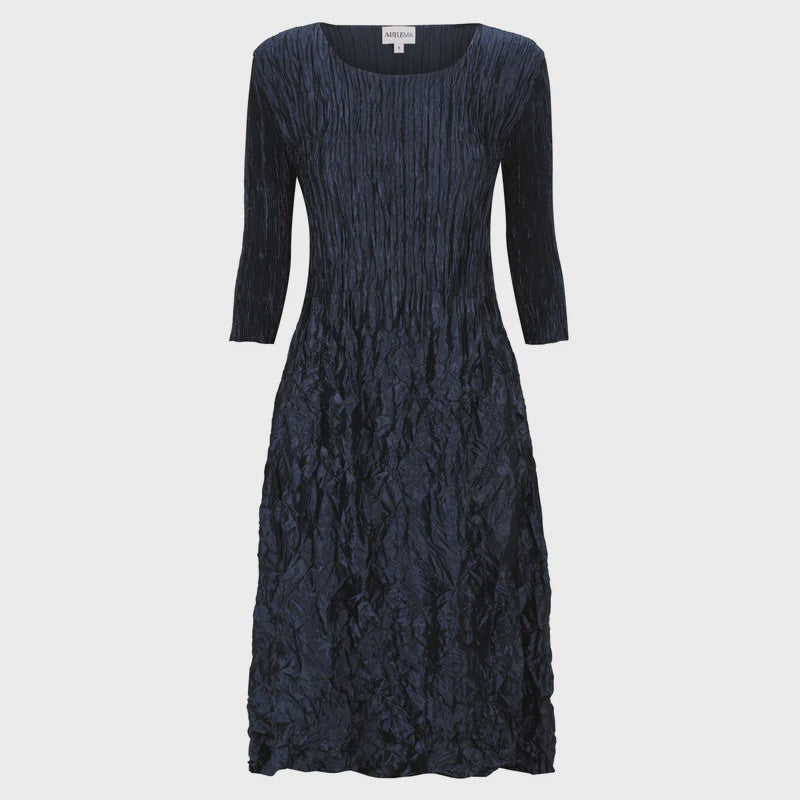 ALQUEMA 3/4 Sleeve Smash Pocket Dress Glossy Ink