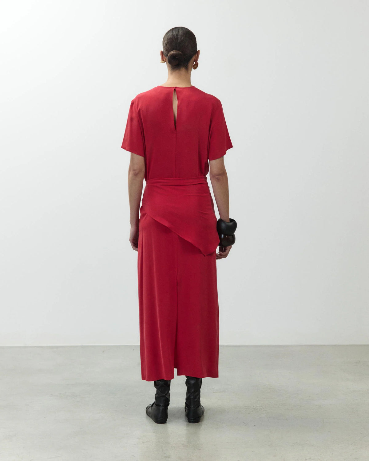 ALYSI CRÊPE DE CHINE DRESS WITH SCARF