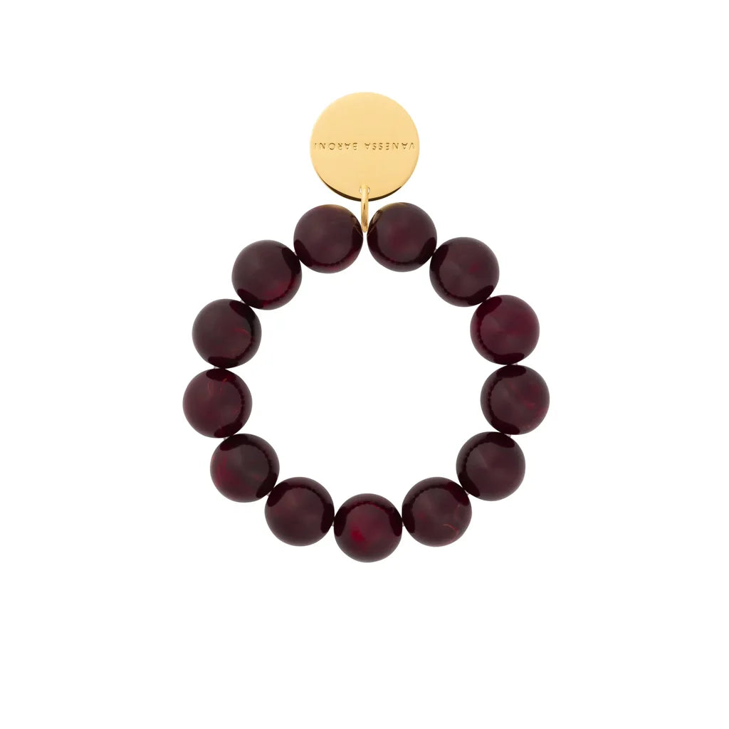 Vanessa Baroni Beads Flex Bracelet bordeaux marble