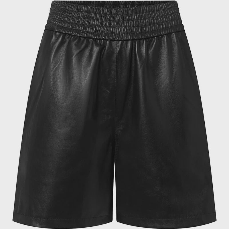 DEPECHE Beautiful Free leather shorts with elastic