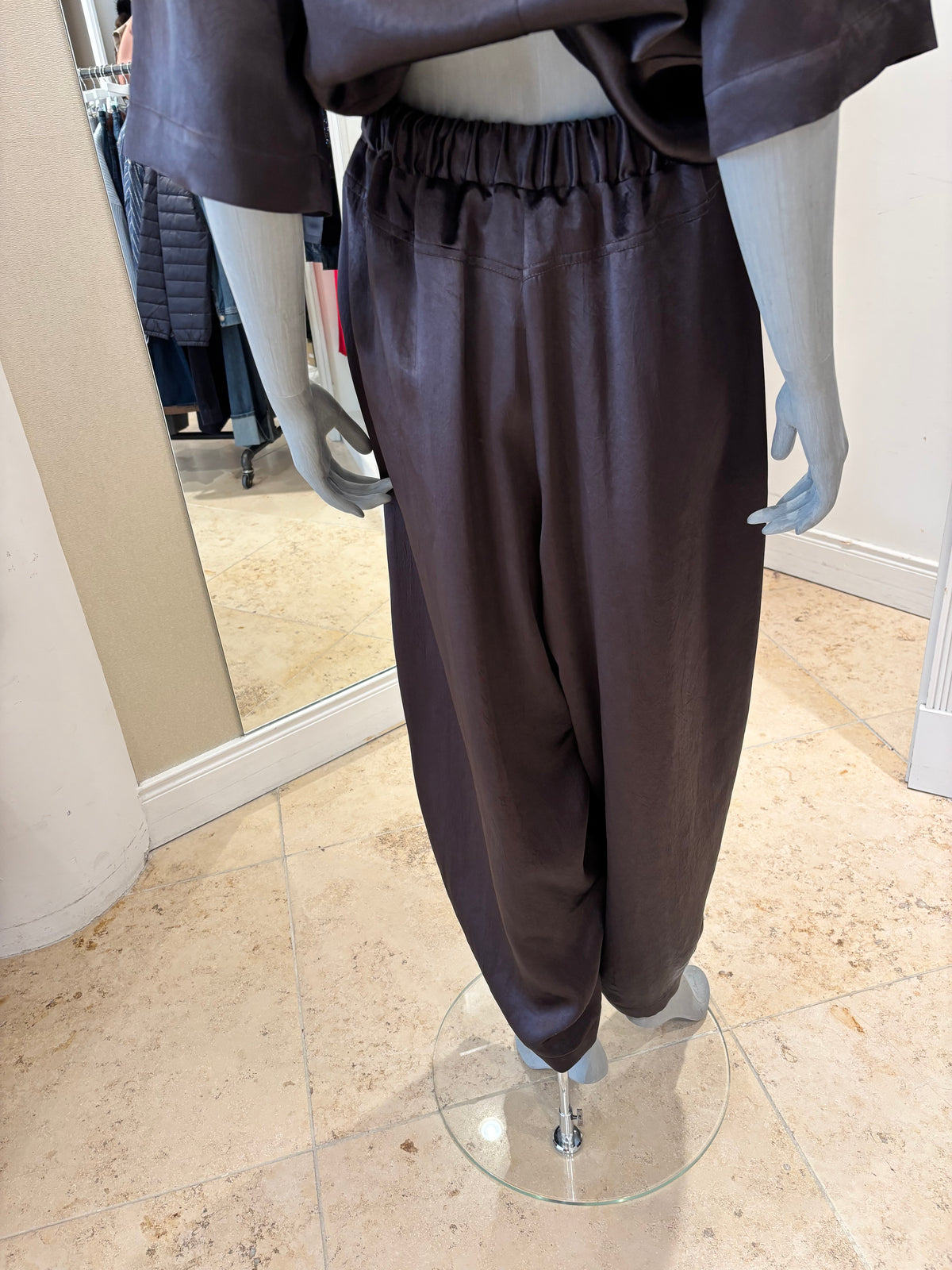 ALYSI WIDE-LEG SATIN TROUSERS
