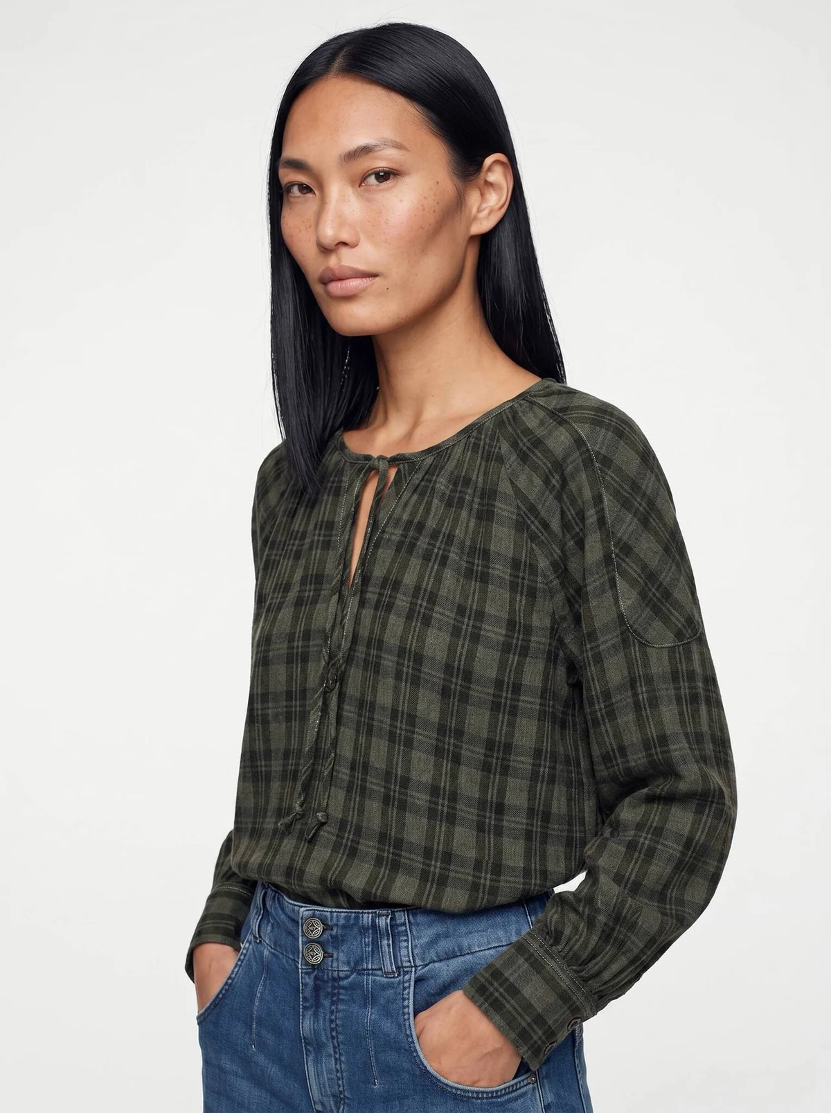 HEYANNO Che Check Blouse